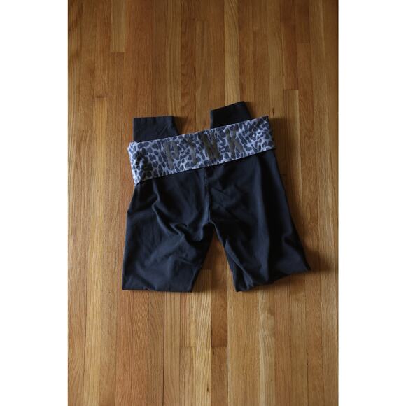 Victoria's Secret PINK Foldover cheetah print leggings yoga pants size M - Picture 1 of 6